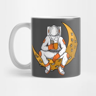 relax astronaut drinking coffee Mug